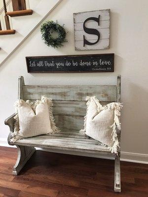 Custom created bench