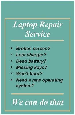 Wide range of repair services and we don't charge for examining and making recommendations