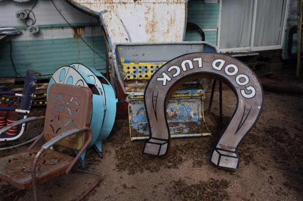 Some pieces in the backyard of Roadhouse Relics