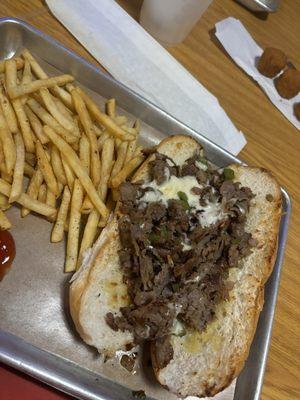 Cheese Steak and fries