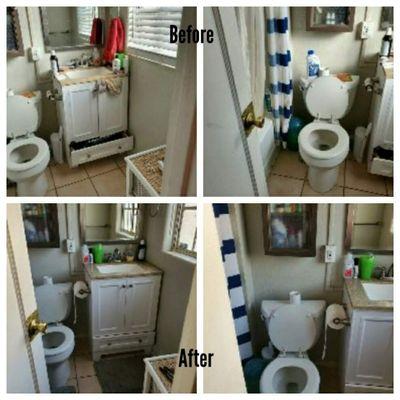 Bathroom before and after