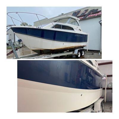 Before & After on a Marine Gel Coat Restoration