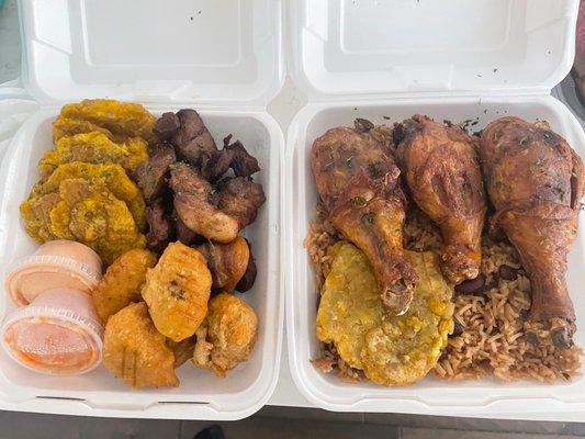 Griyo Platter (left), Biggy's Combo (right)