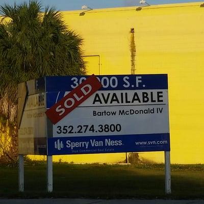 Just SOLD!   30,000sf Industrial Property Ocala, Fl $725,000