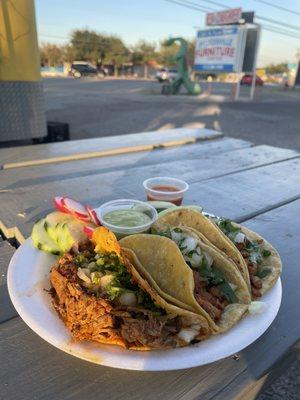 Birra and Al pastor tacos