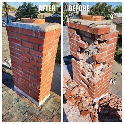 Full repair of a chimney