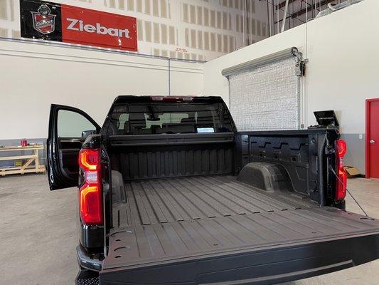 Full Rhino Lining Bed truck liner and Ceramic coating (Ziebart Ceramic Z-Gloss) on this 2022 Chevrolet Silverado.