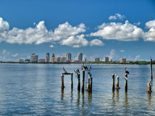 Downtown St Petersburg, FL from Snell Isle.