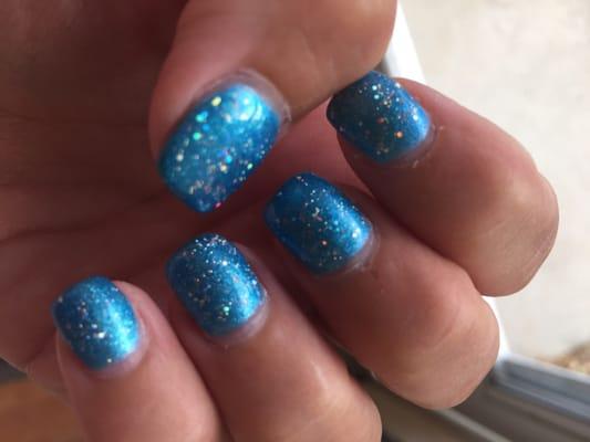 Blue and sparkle from my favorite nail salon!