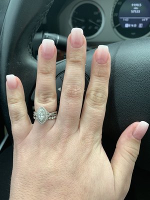 Light pink ombré nails