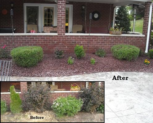 Before and after of a landscape in Lower Burrell