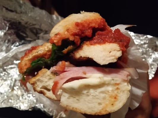 Milanisa Napolitana sandwich. Extremely tasty!