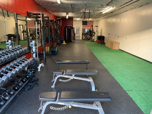 A shot of our updated gym. Cardio and front office have been updated as well. Come by and check us out, we would love to have you!