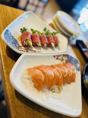 Salmon Carpaccio and Tuna Blossom