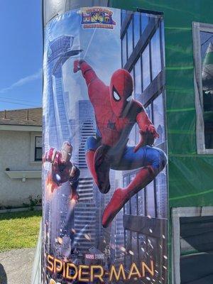 Spider man jump house inflatable banner