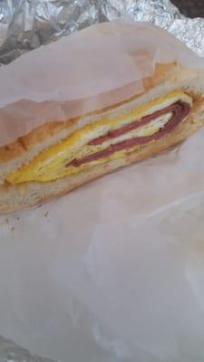 Egg, cheese and salami