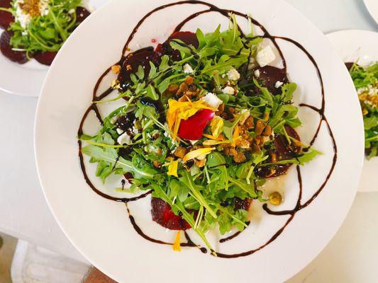 Beet Salad, Dressed Arugula, Balsamic Glaze