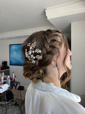 Side braid updo