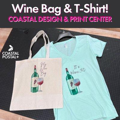 Custom-printed Tote Bags & T-shirts.