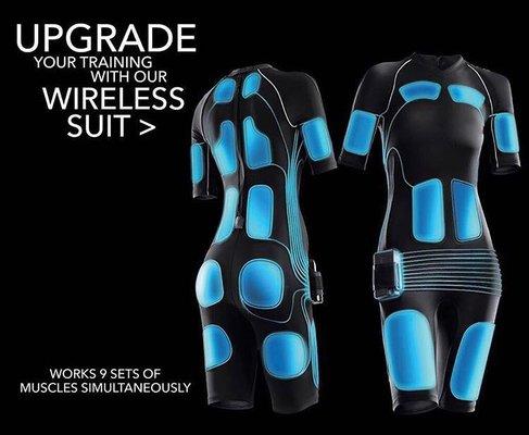 Our wireless suits!! 80% of your muscles move at the same time.