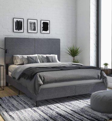 Queen size bed grey