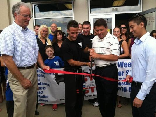 Sensei Jon and the Mayor of Sicklervile, NJ at our Grand Opening!