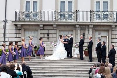 Outdoor ceremony on the Terrace of the historic Alger House