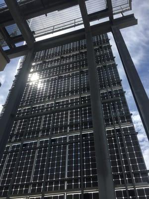 Tallest Architecturally integrated vertical PV facade in the US.