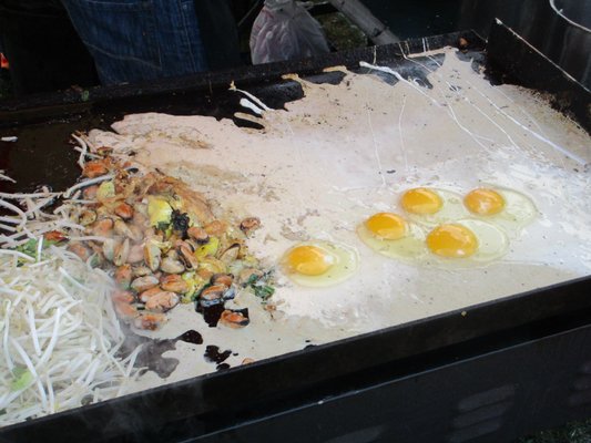 Mussels pancakes meal making