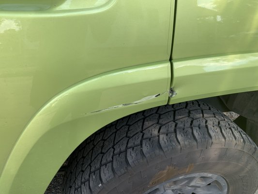 Damage from Blas Reyes when he hit and ran my 4Runner.