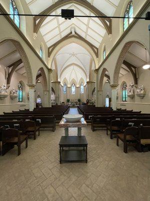 From the Narthex looking down the Nave towards the altar