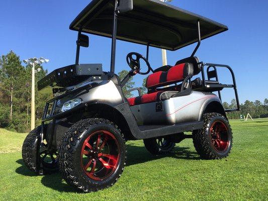 Custom golf cart stereo, Wetsounds, kicker, cayon lake.