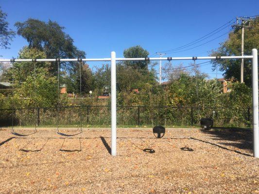 swings in wood chips