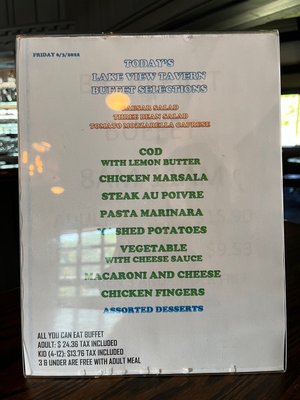 Sample menu