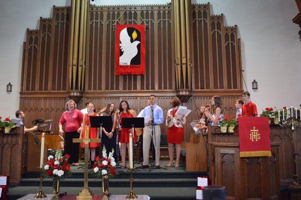 First Pres Cranford Youth rocking the praise band on Youth Sunday! The entire worship service was run by our fantastic youth group!