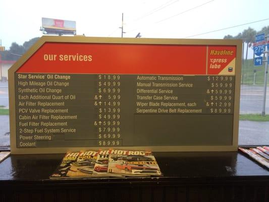 List of services