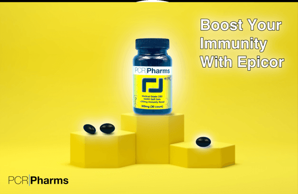 PCR Pharms is now offering our vegetarian gel cals with 10mg of CBD and 250mg of Epicor. A powerful FDA approved immunity booster.