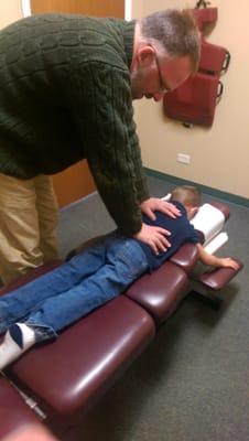 Dr Waln, working his magic on my little guy!