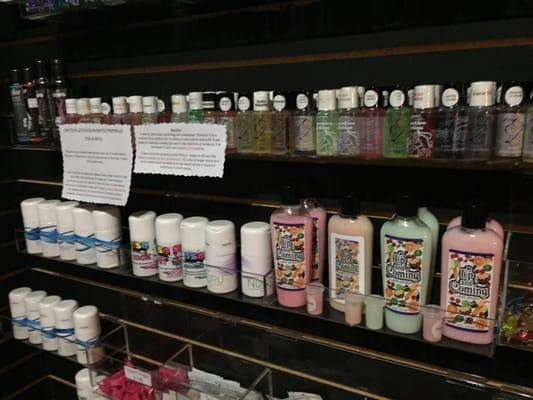 Lotions and lube.