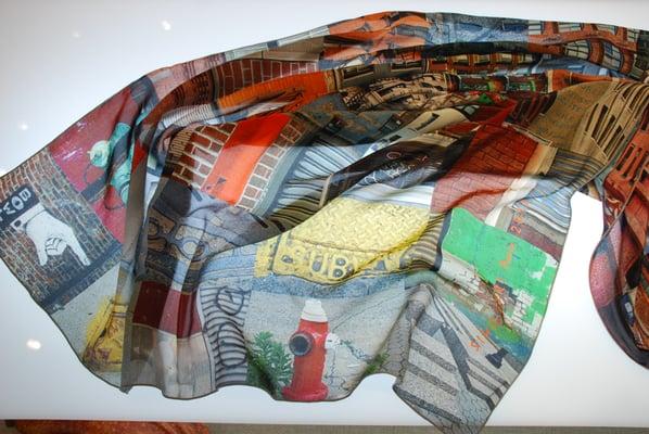 NY Cityscapes limited edition silk scarf by artist Simo Neri.