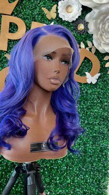 Custom color purple wig