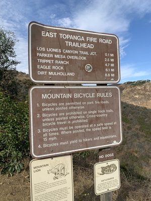 Trail head sign