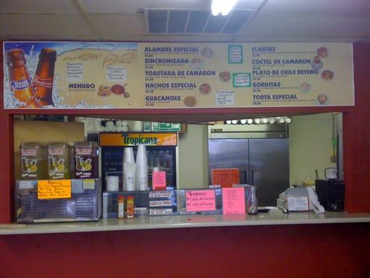 menu and front counter