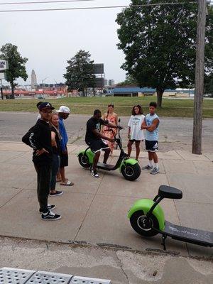 Friends and Family about to Ride through the community