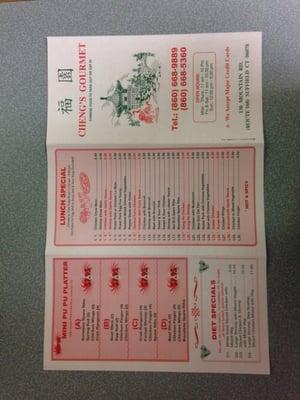 Menu backside