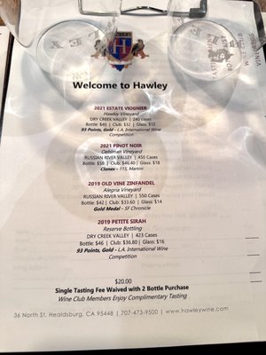 Tasting menu