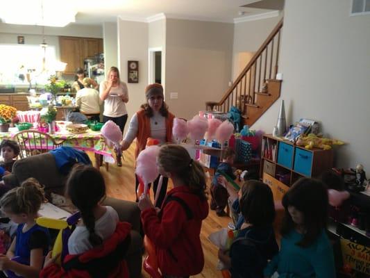 Cotton candy machine at a birthday party