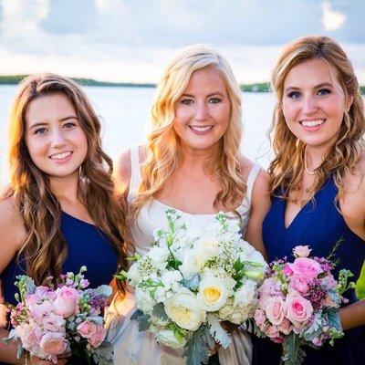 A beautiful moment of sisters on wedding day. Makeup by Linda and Hair by Ana