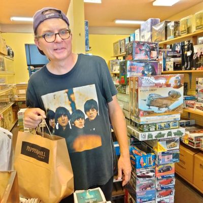 Tom and some of his model kits!