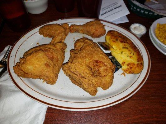 Fried chicken and double baked potato was fantastic!